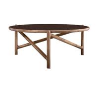 KOHUS Tavolini Piccoli Per Camera da Letto Tavolino da salotto in legno nordico, tavolino da caffè rotondo, semplice, piccolo appartamento, tavolo da tè in vetro Tavolino da Salotto(80cm)