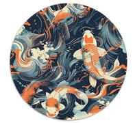 Koi Carp 1000 Piece Circular Puzzle for Adults Animal Jigsaw Pretty Difficult Near Impossible 1000pcs (67.5x67.5cm)