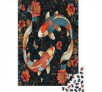 Koi Carp Puzzle Per Adulti Puzzle in Legno Da 1000 Pezzi Puzzle Rilassante Regalo Per Adulti Puzzle Da 1000 Pezzi Gioco Di Puzzle Decorazioni Per La Casa 1000pcs (75x50cm)
