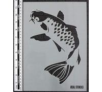 Koi Carpa Pesce Stampo Decorazione Artistica Dipinto Stampo per Pareti, Tessuti, Arredamento Ecc.