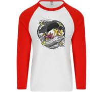 Koi Carpa Yin And Yang Pesce Stagno Uomo L/S Baseball T-Shirt