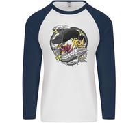 Koi Carpa Yin And Yang Pesce Stagno Uomo L/S Baseball T-Shirt
