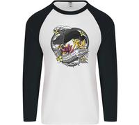 Koi Carpa Yin And Yang Pesce Stagno Uomo L/S Baseball T-Shirt