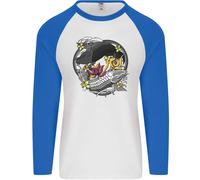 Koi Carpa Yin And Yang Pesce Stagno Uomo L/S Baseball T-Shirt