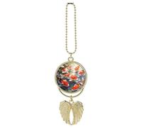 Koi, ciondolo per specchietto retrovisore dell'auto, con ali d'angelo, in lega di zinco, ornamento da appendere per donne e uomini, decorazione per interni auto, SUV, camion, accessori regalo per