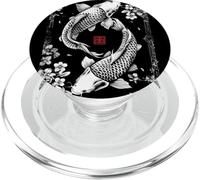 Koi Fish Cherry Blossom tradizionale giapponese Ink Art PopSockets PopGrip per MagSafe