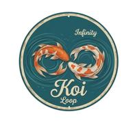 Koi Fish Infinity Loop Eternal Waters Endless Cycle Forever Metal Tin Sign