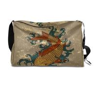 Koi Fish Japan - Borsone in pelle per uomo, donna, ragazzi e ragazze, borsa da viaggio per sport, palestra, borsa da viaggio, borsa a tracolla singola, Colore, 18.5L, Organizer per borse