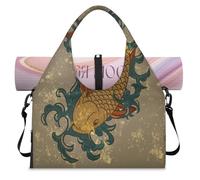 Koi Fish Japan Borsone sportivo per donne e uomini Koi Weekend Borsa da notte con scomparto per scarpe Borsa a tracolla Tote Bagagli per Yoga Palestra Viaggi, Colore, L, Organizer per borse