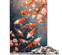 Koi Fish Japan Jigsaw Puzzle Impossible 1000 Pezzi Decorazione Per La Casa. Rilassamento E Intelligence Per Adulti E Bambini Da 12 Anni 1000pcs (75x50cm)