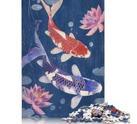 Koi Fish Japan Painting Jigsaw Puzzle Impossibili 1000 Pezzi Decorazione Per La Casa. Giochi Rilassamento E Intelligence Per Adulti E Ragazzi Da 14 Anni 1000pcs (75x50cm)