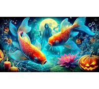 koi-fish Jigsaw Puzzle Impossible 1000 Pezzi Decorazione per la casa. Rilassamento e Intelletto per Adulti e Bambini da 12 Anni 75x50cm/1000pcs