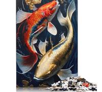 Koi Fish Jigsaw Puzzle Impossible 1000Pcs Decorazione Per La Casa. Giochi Rilassamento E Intelligence Per Adulti E Ragazzi Da 14 Anni 1000pcs (40x28cm)