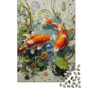 Koi Fish Pond Painting-2 Puzzle Impossible 1000Pcs Decorazione Per La Casa. Rilassamento E Intelligence Per Adulti E Ragazzi Da 14 Anni 52x38cm/1000pcs