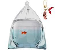 Koi Fish Protective Case for AirPods Pro 2/Pro/4/3,Transparent Liquid Silicone Soft Case with Keychain,Cute Shockproof Charging Cases Cover,Full Covers Protection Earphone (Blue)
