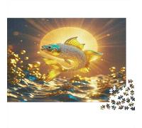 Koi Fish Recycled Board Puzzle Golden Fish Under Sun for Adults And Kids Age 12 Years Great Gift 70x50cm/1000pcs