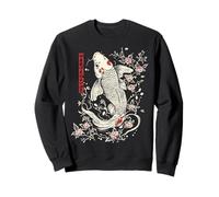Koi Fish Tatuaggio Giapponese Floral Zen Inchiostro Acqua Felpa