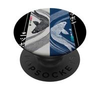 Koi Fish Yin-Yang giapponese Ukiyo-e tradizionale stile vintage PopSockets PopGrip Adesivo
