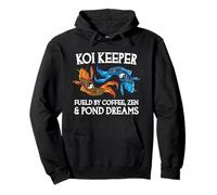 Koi Keeper Alimentato da caffè Zen e Pond Dreams Felpa con Cappuccio
