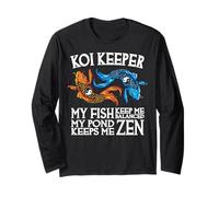 Koi Keeper I Miei Pesci Mi mantengono in Equilibrio Il Mio laghetto Mi Mantiene Zen Maglia a Manica