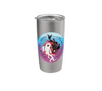 Koi Pesce Carpa Divertente Yin Yang Equilibrio Vita Koi Bicchiere termico in acciaio inox doppia parete