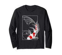 Koi Pesce Geometria Fibonacci Spirale Giapponese Maglia a Manica