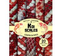 Koi Scales Scrapbook Paper: 10 Red & White Fish Scale Designs, 20 Double-Sided Sheets for Origami, Card Making, Decoupage, Wrapping & More | 8.5" x 11"