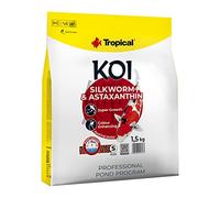 KOI SILKWORM&ASTAXANTHIN PELLET SIZE S 5L / 1,5kg - mangime per piccoli pesci da laghetto, mangime giornaliero per carpe koi durante la stagione calda a tra 15 e 30°C