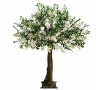 KOIAMVZW 2,8x2,8 m/9.2x9.2 Piedi di Simulazione di Fiore di ciliegio Artificiale pianta di Simulazione di Pesca Bianca Wishing Albero Finto Fiore di Seta Arredamento del Centro Commerciale