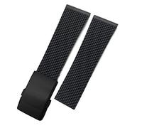 KOIAMVZW Coepmg in gomma di orologio 22 mm 24mm per breitling superocean Heritage Avenger Challenger Challenger Woven Woven Watch Watch Water (Colore: Black Black Woven, dimensione: 24 mm) decoration