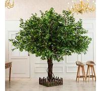 KOIAMVZW Ficus Tree Artificiale Simulazione di Piante Grandi, Arredamento Interno/Esterno per Soggiorno, Centro Commerciale, Pavimento, Verde in Vaso verde-3x2,5 m