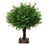 KOIAMVZW Ficus Tree Artificiale Simulazione di Piante Grandi, Decorazioni Interne/Esterne per Soggiorno, Centro Commerciale, Pavimento, Verde in Vaso Verde-3.5x3m