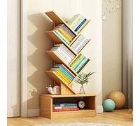 KOIAMVZW Libreria di alberi, 6 scaffali di libreria per pavimento retrò con cassetto, alti scaffali dell'organizzatore di libri per porta -portabicchieri in legno per camera da letto, soggiorno, home