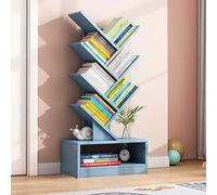 KOIAMVZW Libreria di alberi, 6 scaffali di libreria per pavimento retrò con cassetto, alti scaffali dell'organizzatore di libri per porta -portabicchieri in legno per camera da letto, soggiorno, home