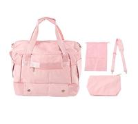 Koieam Gym Bag For Women,Women Sports Gym Bag Multiple Pockets Large Capacity watertight Workout Travel Bag with USB Charging Port for Fitness Yoga Ivory White (Pink)