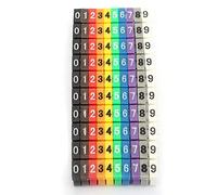 Koieam Marcatori per cavi, marcatore per cavi con numero di filo per tubo digitale colorato (100 PZ KCM-4MM 4 metri quadrati)