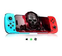 Koiiko Controller da gioco wireless per iPhone/iPad/iOS/Android/Samsung/PC, con pulsante posteriore, estensibile, Bluetooth 5.0 a bassa latenza, riproduzione diretta per CODM, Diablo Immortal, blu e
