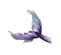 KOINEN Adesivi for tatuaggi, tatuaggi finti, tatuaggi finti, tatuaggi temporanei, 4 fogli Adesivi for tatuaggi temporanei con coda di sirena viola Tatuaggi finti sul polso sulla clavicola