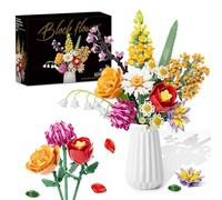 KOJAYHOL Set di Costruzione Fiori, 1070 PCS Fiori e Piante Set di Costruzioni, 10 Stili Kit di Modellismo di Piante Artificiali, Regali Set san Valentino/Compleanno/Festa della mamma, Vaso Non Incluso