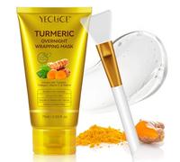 Kojic Acid Turmeric Overnight Wrapping Peel Off Mask - Nutre la pelle opaca e irregolare con collagene idrolizzato per una pelle brillante e soda. Cura coreana, 2.53 fl. Oz. (2.53 fl. oz.)