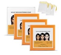 Kojic Sapone schiarente - Pane detergente idratante viso e corpo 85 g, sapone da viaggio schiarente con pulizia dei pori e trattamento antietà (3)