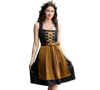 KOJOOIN Dirndl Completo 2 Pezzi da Donna Corto Elegante Abito Tradizionale Abito Oktoberfest Occasioni Speciali Festive Bavaresi Nero B 38