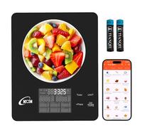 KOK Bilancia alimentare con calcolatrice nutrizionale, bilancia intelligente con app per monitorare carboidrati proteici per la perdita di peso, diabetici, cottura al forno e cheto, bilancia macro da