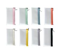 kokdid 8 astucci trasparenti opachi, resistenti all'acqua, portapenne, astuccio da viaggio per trucchi per ufficio e scuola, come da immagine, 10.5x2x23.5cm
