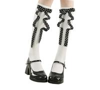 kokdid Bowknot Ginocchiere Lolitas Cotone Calf Sock per Casual | Calze in cotone con fiocco per abbigliamento casual costumi Lolitas