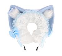 kokdid Fascia per capelli con orecchie di animale peloso con fiocchi anime, accessorio per cosplay, feste in costume, eventi di Halloween