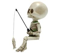 kokdid Statua umoristica in resina a forma di teschio pescatore decorazione esterna centrotavola da giardino per progettazione paesaggistica decorazioni creative per la pesca a