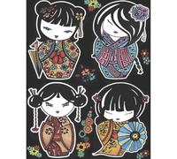 Kokeshi Colorvelvet da colorare in velluto con set di pennarelli Carioca 8024238321111