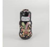 Kokeshi Giapponese Sake Coppa Bottiglia Mino Ware Set Tradizionale Bambola Ume