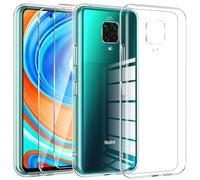 Kokio Crystal Clear Cover per Xiaomi Redmi Note 9 Pro/Note 9S 4G con 2 Pezzi di Vetro Protettivo,Cover Protettiva in Silicone TPU Trasparente Morbido Ultra Sottile,Anti-Ingiallimento Antigraffio